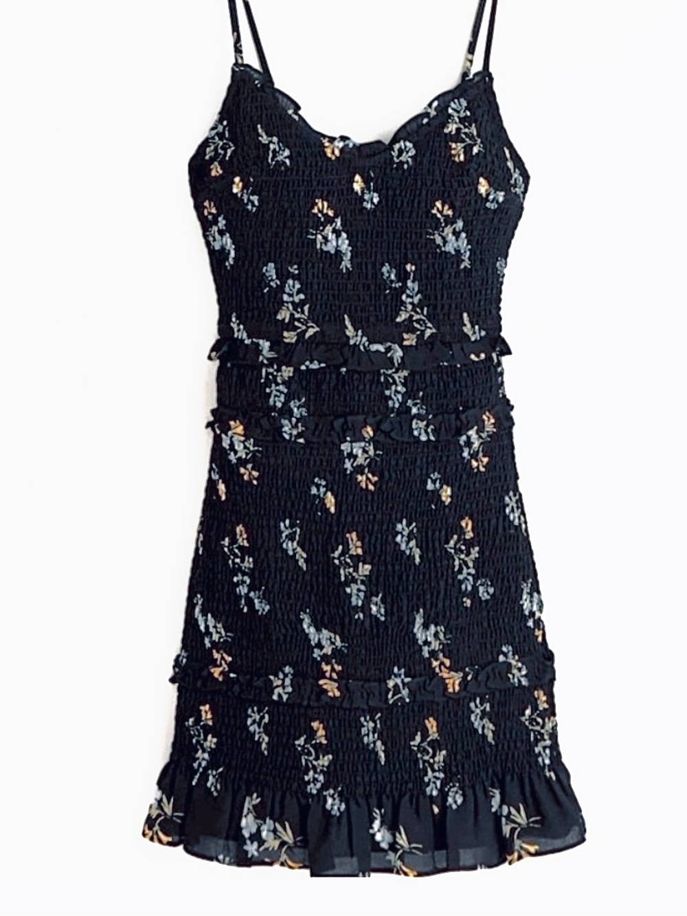 NEW Abercrombie & Fitch floral Best Dressed Guest smocked ruffled dress